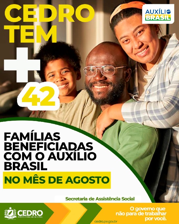 Agosto/2022, foram liberados mais 42 benefícios do Auxilio Brasil